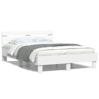estructura cama con cabecero madera ingenieria blanco 135x190cm vidaxl