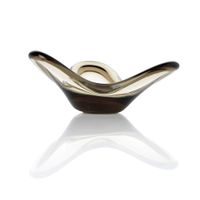 portavelas de vidrio en marron ahumado 165x165x8 cm