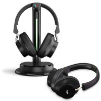 auriculares cgv prelude 3 duo inalambricos y con cable para tv alcance 120 m negros