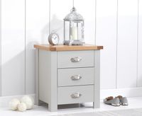 somerset oak and grey 3 drawer bedside table