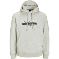 jack  jones jersey 12274585 jorfrederiksberg box script sweat hood white melange para hombre