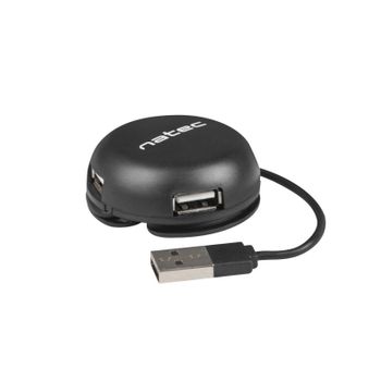Hub NATEC 4 puertos USB 2.0 480 Mbit/s modelo Bumblebee extras cable corto