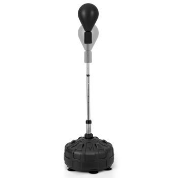 Costway Saco de Boxeo de Pie con Base Pelota de Velocidad Altura Ajustable en 4 Niveles Ventosas y Guantes para Adultos y Adolescentes Negro