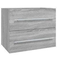 mueble de lavabo madera contrachapada gris sonoma 60x385x48 cm vidaxl
