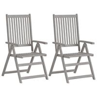 pack 4 uds sillas de jardin  silla de exterior  sillon reclinables cojines madera maciza acacia