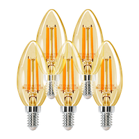 aigostar bombilla led e14 filamento retro vintage 4w equivalente a 37w blanco calido 2200k 420 lumenes angulo de apertura 360 crir80 5 unidades