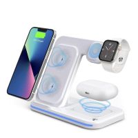 base de carga inalambrica dam electronics 3 en 1 plegable qi 15w apple watch