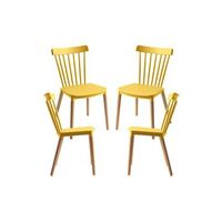 pack 4 sillas leka de polipropileno 824454 cm - amarillo