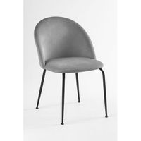 pack 6 sillas black dalnia terciopelo de terciopelo 864640 cm - gris claro
