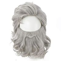 set de barba y peluca de papa noel para navidad grey