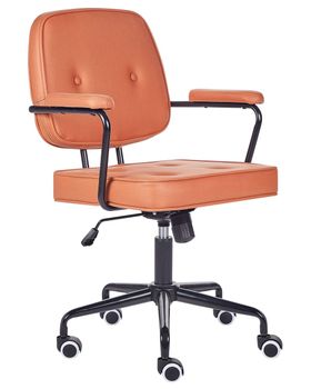 Silla de oficina giratoria tela naranja