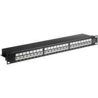 panel de parcheo generica 90854 24 puertos cat6a stp 1u negro rack