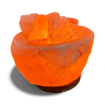 Vadeincienso Lámpara de Sal del Himalaya Tipo Cuenco Rústico – Trozos de Roca Natural 15 cm – Luz Relajante para Decoración y Bienestar – Fabricada en Pakistán