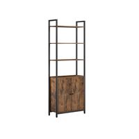 libreria de 6 niveles 24 x 60 x 1595 cm marron rustico  negro tinta