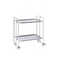 carrito auxiliar con ruedas bauhaus armazon blanco 2 bandejas gris