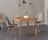 oxford 80cm solid oak dining table with celine chrome leg chairs