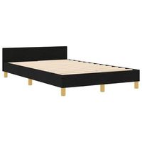 estructura de cama con cabecera negro 120 x 190 cm tela