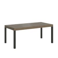 mesa extensible everyday premium 90246x90 cm en gris tortola con patas antracita