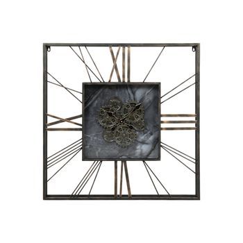 Reloj Pared Metal Cristal 80x8x80 Dorado