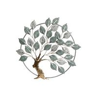 decoracion pared metal 73x44x73 arbol verde