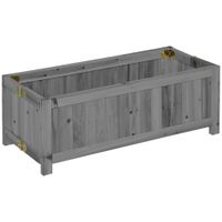 outsunny jardinera de madera plegable jardinera elevada para cultivos verduras flores en patio balcon terraza 70x30x25 cm gris