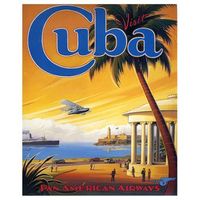 legendarte - cartel turistico vintage cuba - - decoracion pared cm 50x60