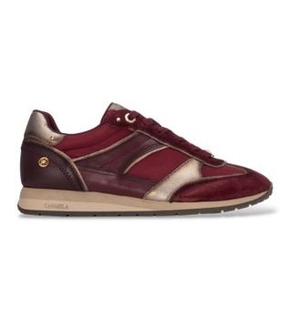 Carmela para mujer. 16423302-BURDEOS Zapatillas de Piel 164233 granate (37), Plano, Cordones, Casual