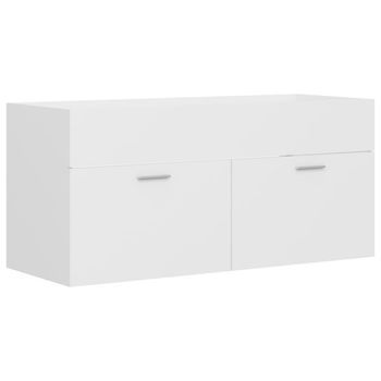 Armario Para Lavabo Madera Contrachapada Blanco 100x38,5x46 Cm Vidaxl