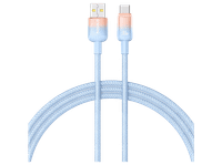 cable usb - baseus discolor usb-c 100 cm 100w alta durabilidad carga super rapida azul