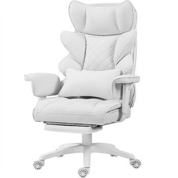 Silla De Oficina Ergonómica Y Gaming Dowinx Reclinable 90°-135° Soporte Lumbar, Reposabrazos, 150kg Tejido Transpirable Blanco