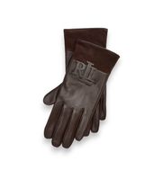 lauren ralph lauren para mujer 454p23591002 guantes tecnicos de piel de oveja marron m clasico