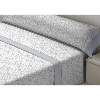 Juego De Sábanas D'or Tila Gris Cama De 135 Franela