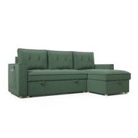 sofa cama verde chaise longue 3 plazas 213x129x81cm nalui haven