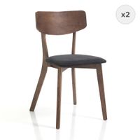 conjunto de 2 sillas de tela gris cm al80 x l44 x p47