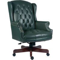 teknik chairman bonded-leather tilting executive chair - green green