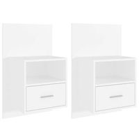 pack 2 uds mesitas de noche  armario de noche  mesa de noche de pared blancas