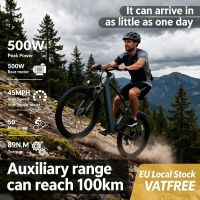 bicicleta de montana todoterreno de 26 pulgadas motor sin escobillas de 500w alcance maximo de 100km velocidad maxima de 45mph 50    modo de asistencia al pedaleo con capacidad de ascenso 7