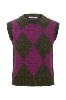 chaleco de rombos military/purple xs