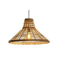 lampara techo ratan 56x56x34 natural marron