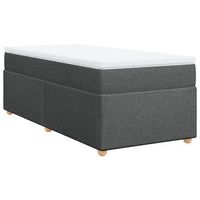 cama individual  cama de adulto  cama box spring con colchon tela gris oscuro 90x200 cm