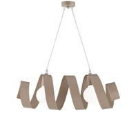 helix - lampara colgante de hierro lacado gris tortola mate con cable electrico orientable 2 luces l 54 x 20 - bl141-2-to