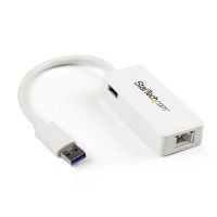 tarjeta de red startech usb31000sptw usb 30 gigabit ethernet 5 gbps pass-through blanco