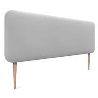 dhome cabecero tapizado liso redondeado polipiel con patas para pared acusticos cabeceros absorbentes cabezal cama dormitorio gris claro 160cm