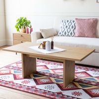 mesa de centro rectangular de madera de estilo escandinavo 120cm