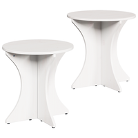 mesa de cafe 2 piezas blanco 46 x 46 x 47 cm madera maciza de pino
