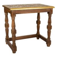 mesa de centro de madera acabado artesanal