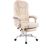 sillon de oficina pacific con funcion de masaje cuero autentico crema 64x69x118 cm