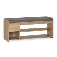 banco zapatero color roble 3 huecos y 1 cajon