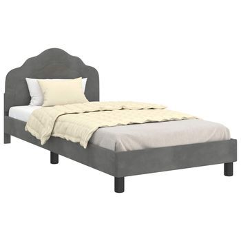 Cama Para Niños Con Cabecero Gris Oscuro 80 X 200 Cm Terciopelo