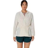 asics road packable  chaqueta para correr mujeres - crema